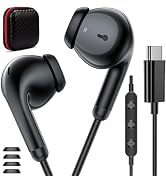 USB C Headphones for Samsung S25 Ultra S24 S23 Fe S22+, Type C Earphones with Microphone HiFi Ste...