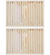 Ewen 2 Pack 16-Grid Stackable Jewelry Organizers and Storage Trays, Large Jewelry Organizer Drawe...