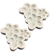 2Pcs Gray 3D Flower Silicone Molds Cherry Blossoms Fondant Craft Cake Candy Chocolate Mold Sugarc...