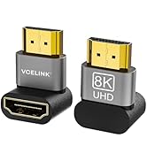 VCELINK 8K HDMI 2.1 90 Degree Adapter, 48Gbps UHD Up and Down Right Angle Male to Female Wall Ext...