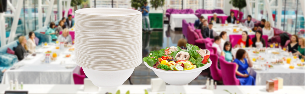 White Disposable Paper Bowls