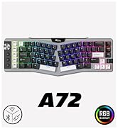 RK ROYAL KLUDGE A72 Alice Ergonomic Wireless Mechanical Keyboard w/Knob/Macro Keys/Touchable Name...