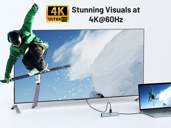 USB C Hub Multiport Adapter with 4K@60Hz HDMI