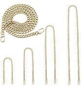 4 Pieces Different Sizes DIY Iron Flat Chain Belt, Handbag Replacement Belt, Shoulder Belt, Walle...