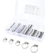 VAGURFO 40 PCS Hose Clamps,Adjustable Steel Worm Gear Metal Hose Clamp Fuel Line Clamps,Hose Clam...