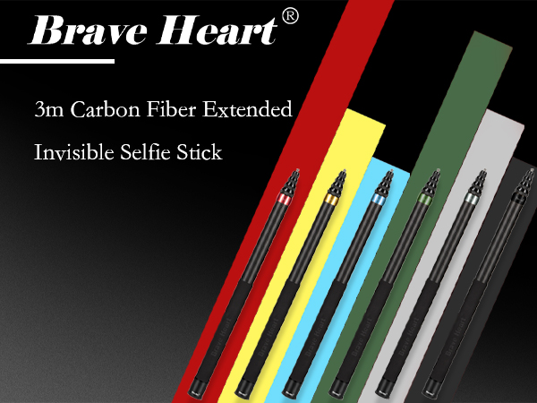 3m Selfie Stick 110in9.8ft Long Invisible Carbon Fiber Selfie Stick