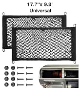 RED WOLF 2 Pcs Small Cargo Net Pocket Elastic Mesh Netting Car Mesh Pouch for Trunk RV Boats Home...