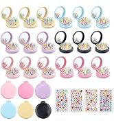 Lilingsty 6 Colors Folding Mirror Hairbrush, 2 in 1 Compact Pocket Mirror Comb with DIY Stickers,...