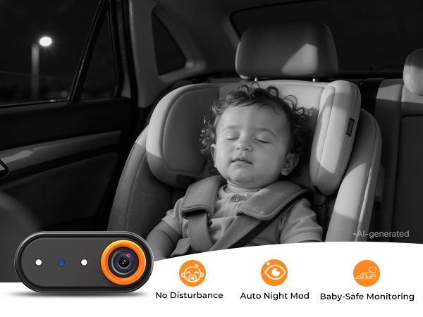 Baby Car Camera Rear-Facing Mirror Monitor Backseat