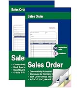 2Pack Enterprise Company Sales Order Book,3-Part Carbonless Paper,4-3/16 x 7-3/16 Inches,50 Sets,...
