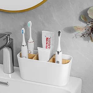 5 slots white toothrbrush holder
