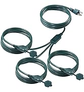 Outdoor Power Extension Cord Splitter Green - 1 to 3 Splitter Extension Cord with Multi Outlets,M...
