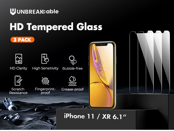 UNBREAKcable iPhone 11/XR Tempered Glass