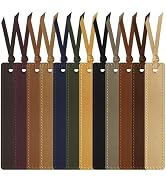 MIXVOVA 12 Pcs Leather Bookmark with Tassel, Classic Style Bookmark, 0.05 Inches Thin Handmade St...