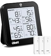 OBET Indoor Outdoor Thermometer Wireless Weather Station With 3 Sensors, Digital Hygrometer Remot...