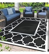 GENIMO 5' x 8' Outdoor Rug Waterproof for Patio Decor, Foldable Reversible Plastic Straw Area Rug...