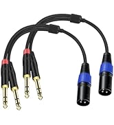 2Pack 6.35mm Dual TRS to XLR Cable for Microphone, Mixer, Amplifier, 1.5 FT, Dual 1/4 TRS Male to...