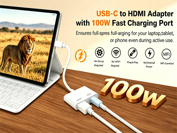 USB C to Hdmi Adapter for iPhone