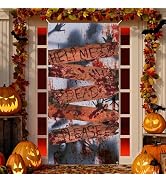 Arosche Large Halloween Door Cover Decorations 6x2.9 Ft Bloody Scary Haunted House Zombie Handpri...
