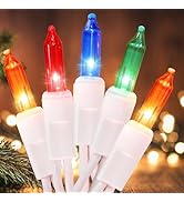 Meteds Christmas Lights 150 Count Clear Mini Lights White Wire UL Certified Connectable Warm Whit...