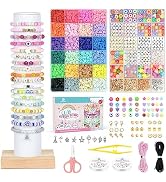 Dowsabel Clay Beads 7500 Pcs Friendship Bracelet Making Kit,2 Boxes 24 Colors Polymer Heishi Bead...