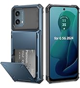 AFGHOA for Moto G 5G 2024 Wallet Case,5 Credit Card Holder for Moto G 5G 2024,Flip Cover Hidden C...
