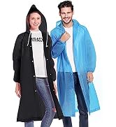 NVioAsport Rain Ponchos for Adults, Reusable Lightweight Rain Coat for Men and Women with Drawstr...