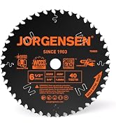JORGENSEN 6-1/2" 40T Circular Saw Blade, Carbide Tipped Wood Blade | General Purpose Blade with A...