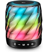 LFS Bluetooth Speaker with Lights, Portable Speaker with Powerful 15W Sound, IPX5 Waterproof, 7 C...