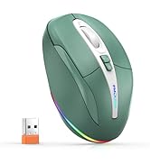 FMOUSE Computer Mouse Wireless, Silent Mouse with RGB Lights Dual Mode 2.4G Wireless & Bluetooth ...
