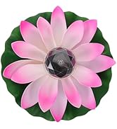 Uonlytech 1Pcs Solar Floating Light, Lotus Flower Pond Light, Lotus Flowers Floating Lamp for Swi...
