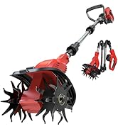 Cordless Tiller Cultivator Compatible with Milwaukee 18V Battery, Ecarke 450RPM Brushless Garden ...