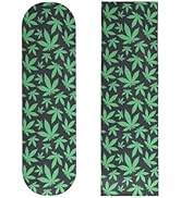ZUEXT 9" x 33" Skateboard Grip Tape, 2Pack Bubble Free Waterproof Green Maple Leaf Grip Tape Long...