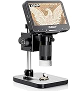 Elikliv Coin Microscope for Adults: 4.3'' LCD Digital Microscope 1000x with 8 Adjustable LED Ligh...