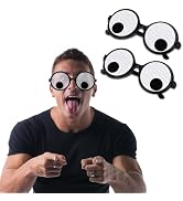 Axlksia 2 Pcs Googly Eye Glasses, Novelty Shaking Glasses with Eyes, Funny Googly Eyes Glasses fo...