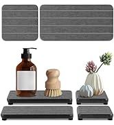 4PCS Stone Drying Tray for Bathroom Sink and Kitchen Counter, Fast Drying Diatomite Stone Sink Tr...