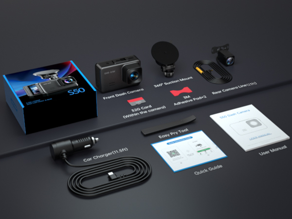 2.5k front and rear dash cam