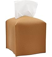 Livelab Tissue Box Cover, Modern Square Decorative PU Leather Facial Paper Case Organizer Holder ...