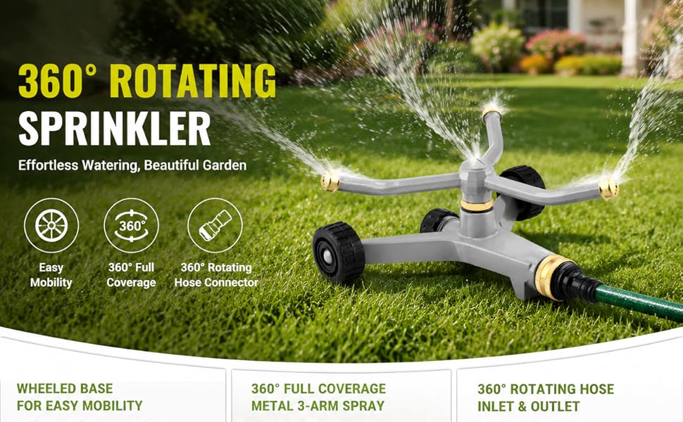 Metal 3 Arm Lawn Sprinkler