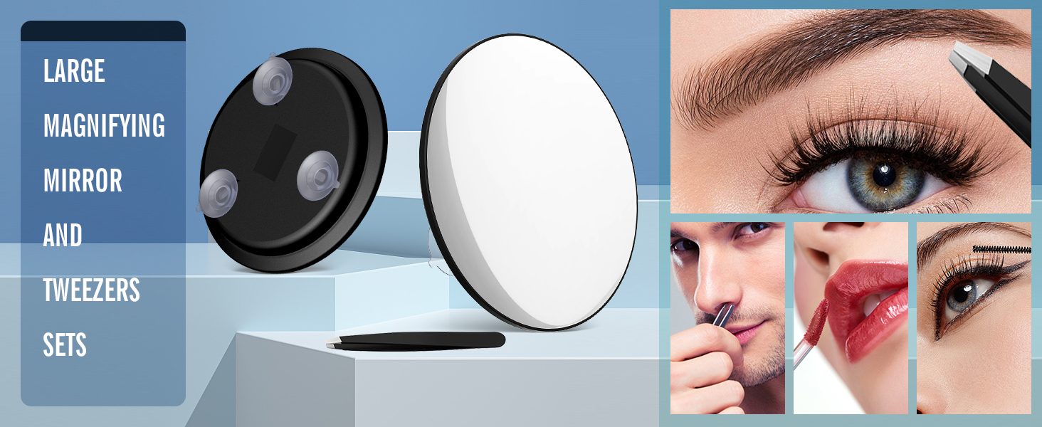 magnifying mirror with Tweezers