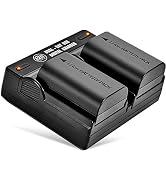 BM Premium 2 Pack of LP-E6NH High Capacity Batteries and Dual Bay Battery Charger for Canon EOS R...