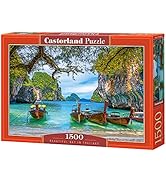 CASTORLAND 1500 Piece Jigsaw Puzzles, Beautiful Bay in Thailand, Asia, Island, Fishing Boat
