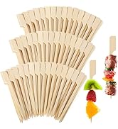 200 Cocktail Picks, 3.5 IN Small Bamboo Skewers for Appetizers, Cupcake Topper Sticks, Flat Paddl...