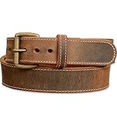 Bullhide Belts Mens Leather Steel Core Belt, Heavy-Duty, Genuine Full Grain Stitched Leather Belt...
