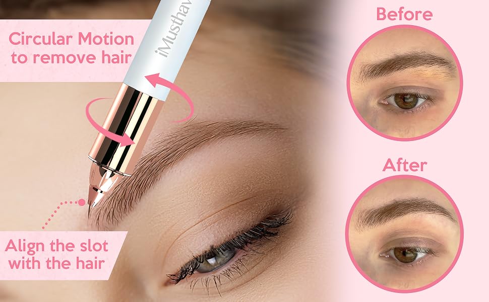 Circular motion to remove hair