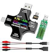 USB C Power Meter USB Tester, USB Multimeter 3.6-36V 0-5A Voltage Current Capacity Amp Volt Voltm...