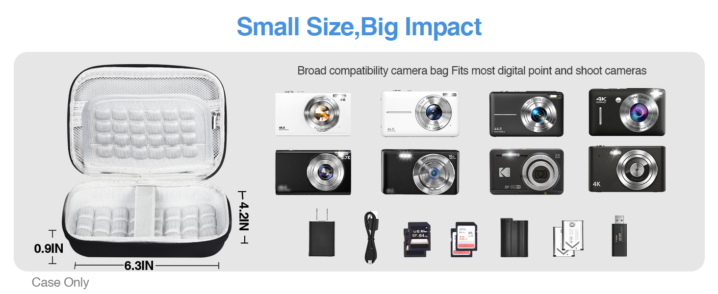 EMART Digital Camera Case, Small Camera Bag(Fit Camera Size<6x4x1 inch)
