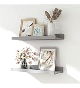 Solrot Floating Shelves for Wall Decor, Wall Mounted Wood Storage Shelf for Bedroom, Living Room,...