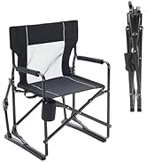 NEWBULIG Portable Folding Rocking Chair for Adults - Outdoor Camping Lawn Beach Seat with Detacha...