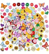 NICEVINYL Random Iron on Patches for Clothing: 120PCS Flower Heart Patch Iron on Cute Butterfly E...